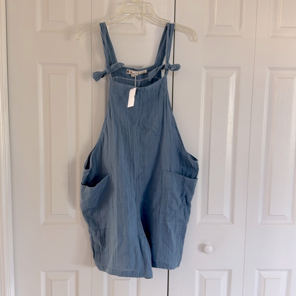 NWT Lotus & Luna Elemental Blue Romper 100% Cotton Size L